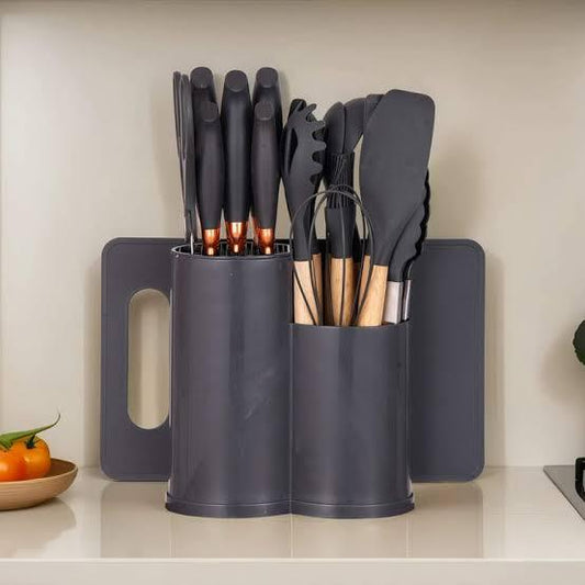 19 Pcs Kitchen Utensils Set-Dark Grey