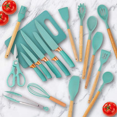 19 Pcs Kitchen Utensils Set-Green