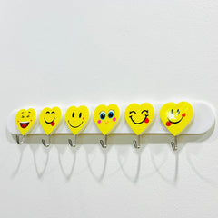 6 Pcs Heart Shape Smiley Hooks