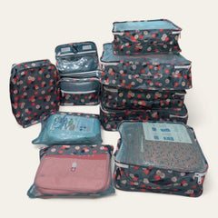 9 Pcs Waterproof Travel Storage Bag (Flower Design)