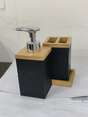 2 Pcs Wooden Lid Bath Accessories Set