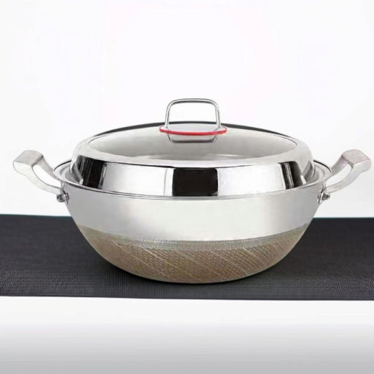 Double Handle Laser Coating Wok 38cm