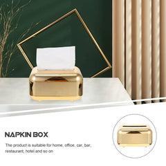Luxury Golden Tissue Box Holder