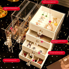 Acrylic Desktop Drawer-Style, Ear Ring Jewelry Organizer