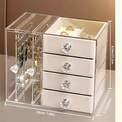 Acrylic Desktop Drawer-Style, Ear Ring Jewelry Organizer