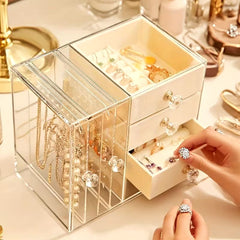 Acrylic Desktop Drawer-Style, Ear Ring Jewelry Organizer