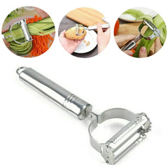 2-in-1 stainless steel julienne peeler