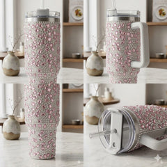 Sparkly Rhinestone Thermos Cup & Tumbler (Pink)