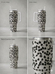 Sparkly Rhinestone Thermos Cup & Tumbler (Black)