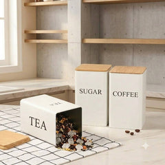 3 Pcs Metal Storage Jar Set