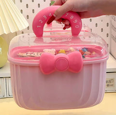 Double Layer Accessories Storage Box-Pink
