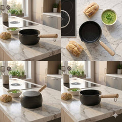 Non-Stick Milk Pot with Handle Black 18CM