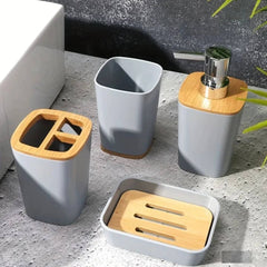 4 Pcs Bathroom Set-Grey