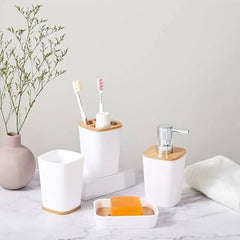4 Pcs Bathroom Set-White