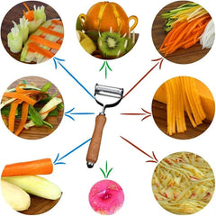 2 in 1 Multipurpose Wooden Handle Peeler
