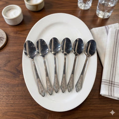 6 Pcs Stainless Steel Spoon-Silver
