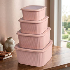 4-Piece Kitchen Storage Box Set-Pink