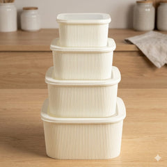 4-Piece Kitchen Storage Box Set-White
