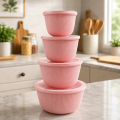 4-piece Storage Box Set Round-Pink