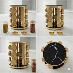 12in1 Revolving Glass Spice Jar Rack (Round)