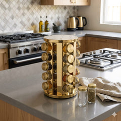 20in1 Revolving Glass Spice Jar Rack (Round)
