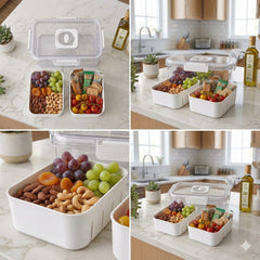 2 Compartment Rectangle Snack Storage Box