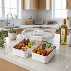 2 Compartment Rectangle Snack Storage Box