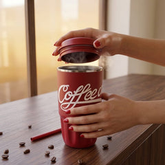 Vacuum Coffee Mug With Straw 500ML