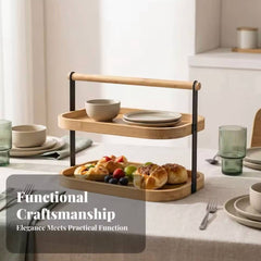2 Tier Bamboo Kitchen Organizer