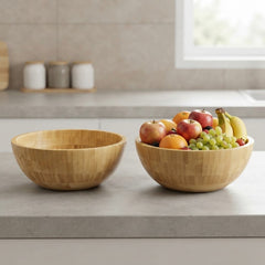 Bamboo Wooden Serving Bowl (Round)-D3