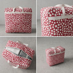 110GSM Non-Woven Luggage Mehroon (White Polka Dot)