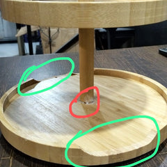 Rotating 3 Tier Round Wooden Tray-Minor Damage