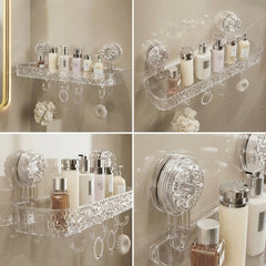 Glacier Pattern Suction Cup Shelf-Transparent