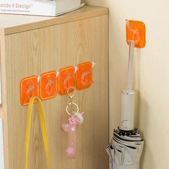 Wall-Mounted Six Row Sticky Hooks