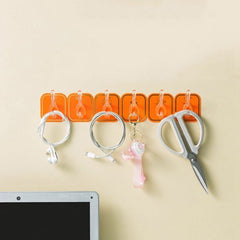Wall-Mounted Six Row Sticky Hooks
