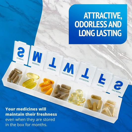 Weekly 7 Day Mini Tablet Pill Box - Long
