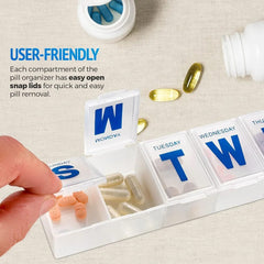 Weekly 7 Day Mini Tablet Pill Box - Long