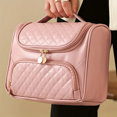 Cosmetic Bag with Hanging Hook-Pink