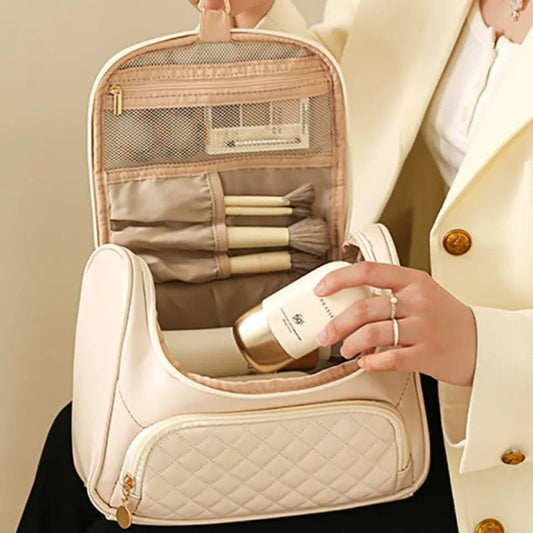 Cosmetic Bag with Hanging Hook-White