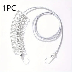 Cloth Drying Rope with 12 Clips