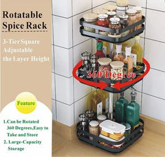 3 LAYER 360° ROTATABLE METAL STORAGE ORGANIZER(SUQARE)