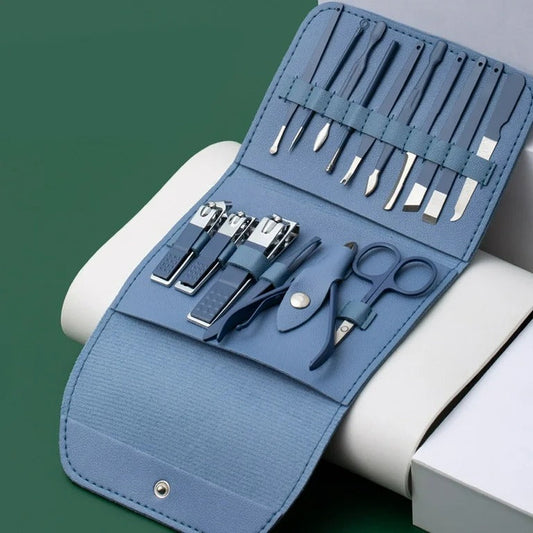 16 Pieces Set Nail Care Tools -Blue