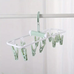 Cloth Drying Hanger With 12 Clips