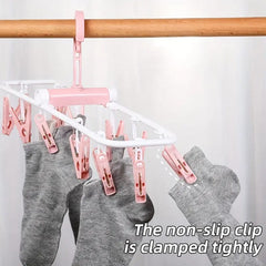 Cloth Drying Hanger With 12 Clips