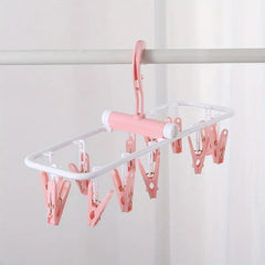 Cloth Drying Hanger With 12 Clips