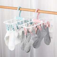 Cloth Drying Hanger With 12 Clips