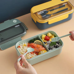 2 Compartment Bento Lunch Box-Blue