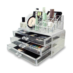 3 Drawer Cosmetic Organizer with Mirror