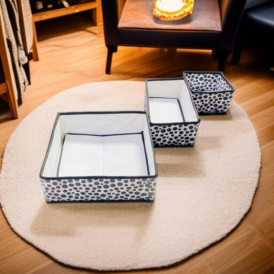 3 Pc Printed Storage Organizer-(Polka Dot)