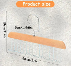Wooden Hanger with 8 Spiral Hooks (Brown)